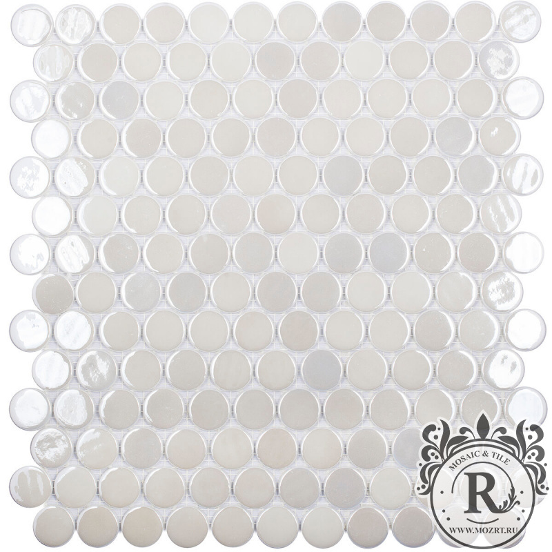 Стеклянная мозаика Circle 6000 White BR